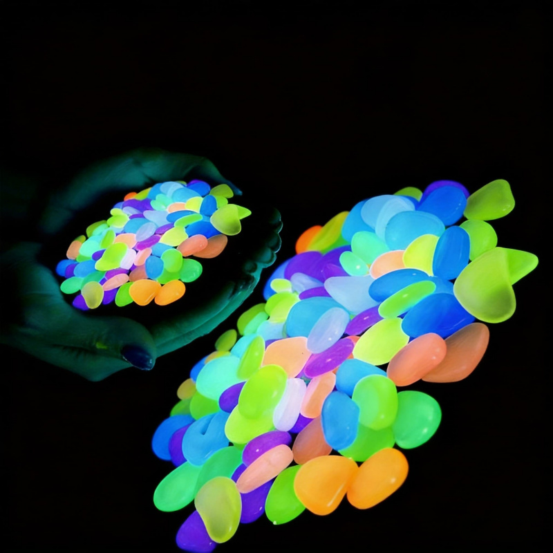 Aquarium Marine Plants - Glowing pebbles100-500pcsLuminous resin stones for landscape