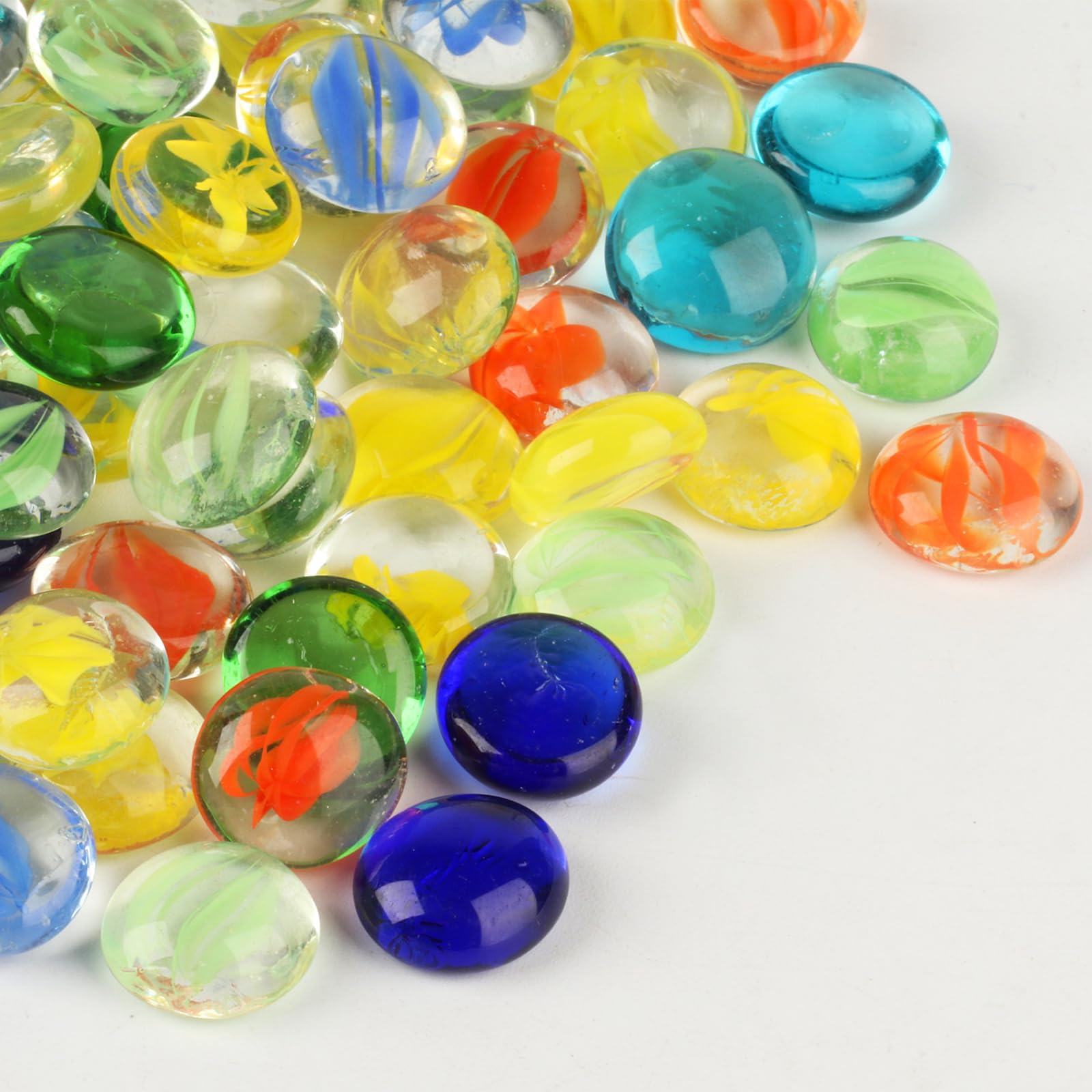 Aquarium Marine Plants - 880g (200pcs) Colored Glass Pebbles -