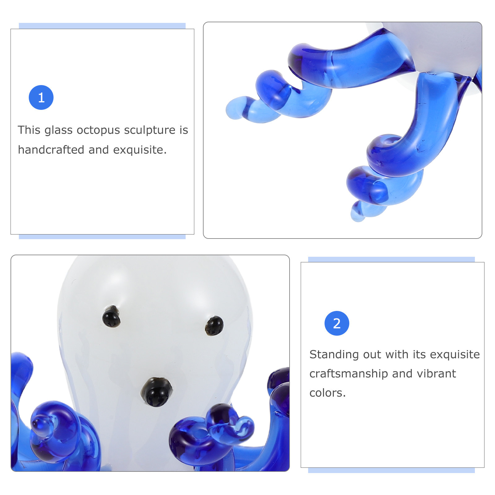 Handcrafted Glass Octopus Orna - Marine Aquarium Home reseña y precio