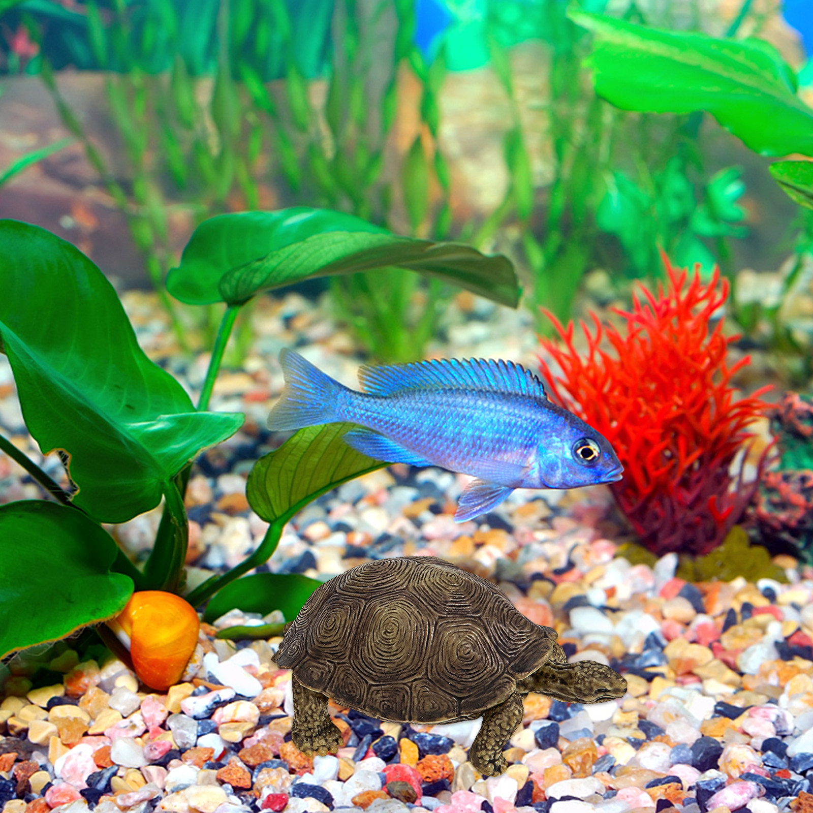 2Pcs Realistic Turtle Sculptur - Marine Aquarium Home reseña y precio