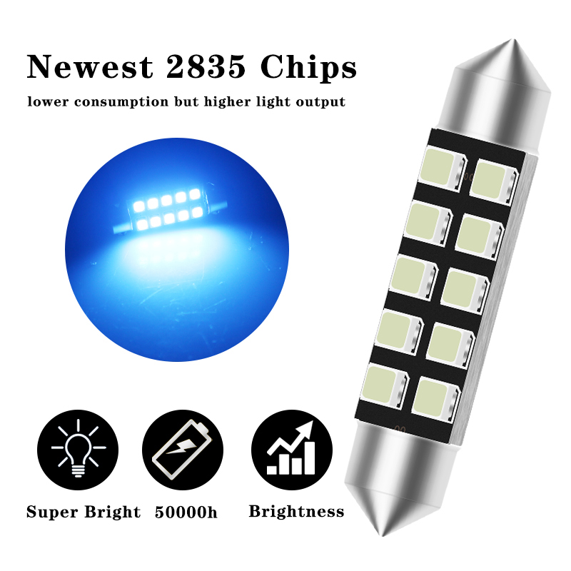2pcs led C5W light festoon 31m - Actinic Blue Led reseña y precio