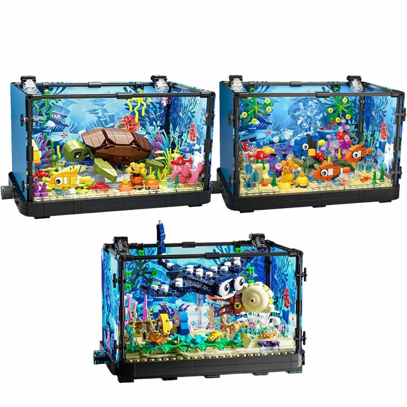 Fish Tank Building Block Set w - Marine Aquarium Home reseña y precio