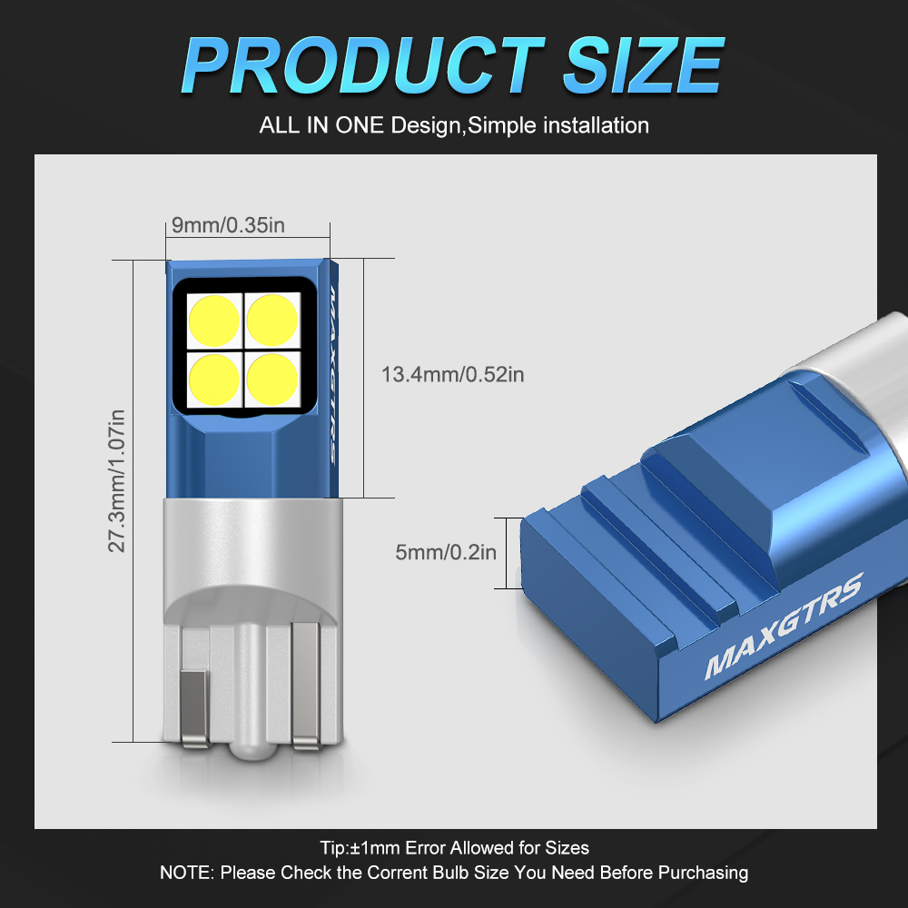 2x T10 LED Lamp W5W 168 194 LE - Actinic Blue Led reseña y precio