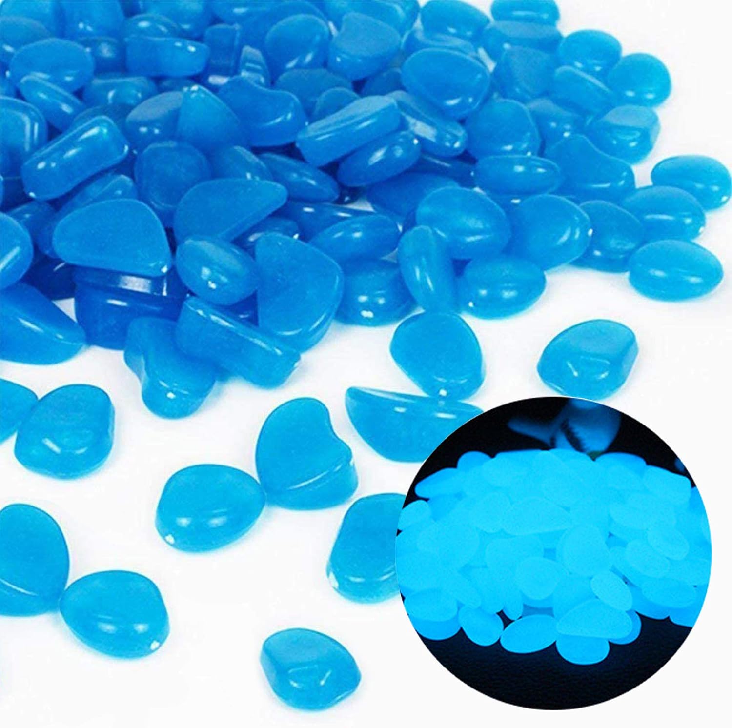 Fish Tank Rocks Glow Blue Pebb - Aquarium Marine Plants reseña y precio