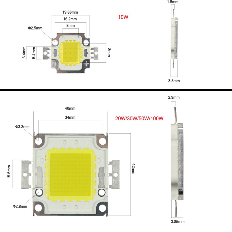 10W 20W 30W 50W 100W High Powe - Actinic Blue Led reseña y precio