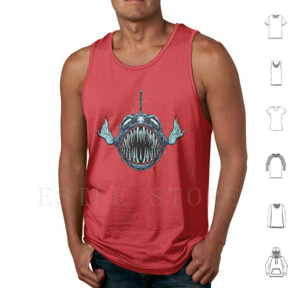 Angler Tank Tops Vest Sleevele - Aqua Marine Tank reseña y precio