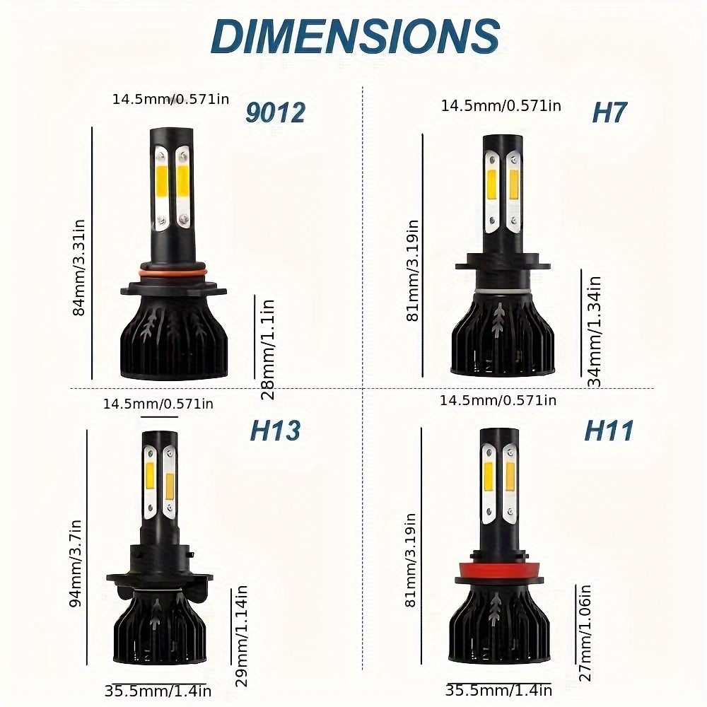 2pcs New 4 Sides 9005/HB3 9006 - Actinic Blue Led reseña y precio