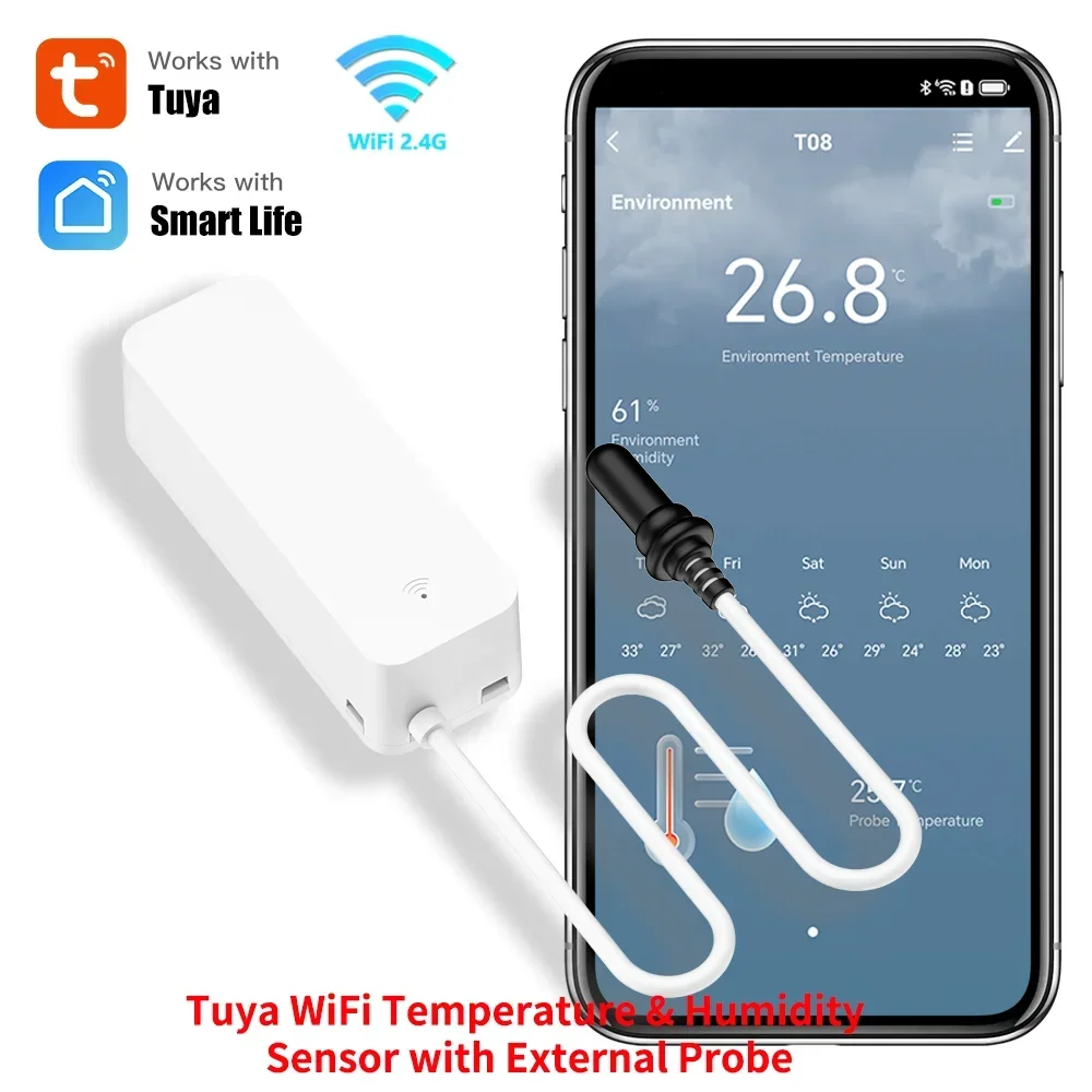 Tuya WiFi Temperature Humidity - Aquarium Marine Plants reseña y precio